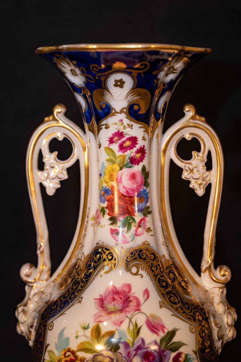 Importante paire de vases en porcelaine Louis-Philippe-photo-2