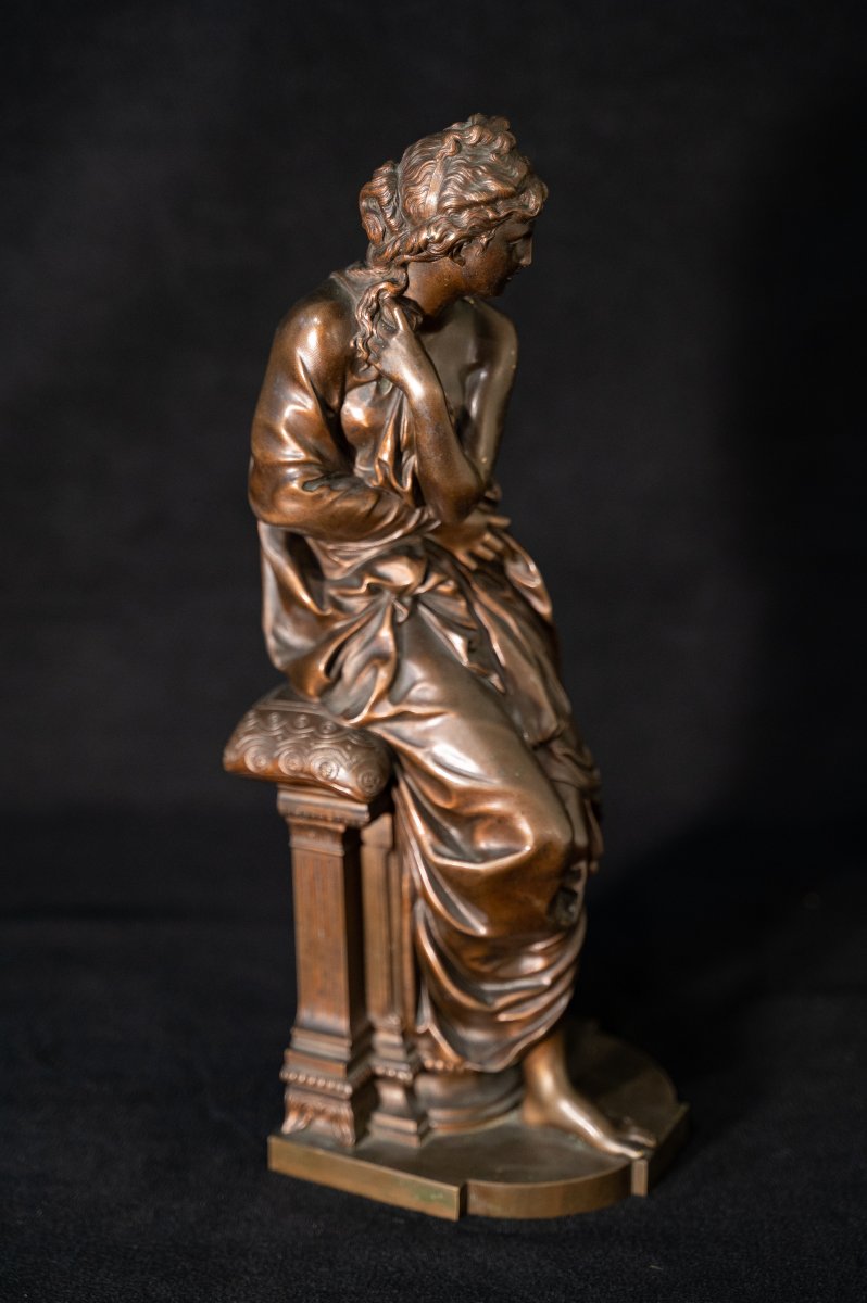 Bronze, femme drapée à l'Antique-photo-3