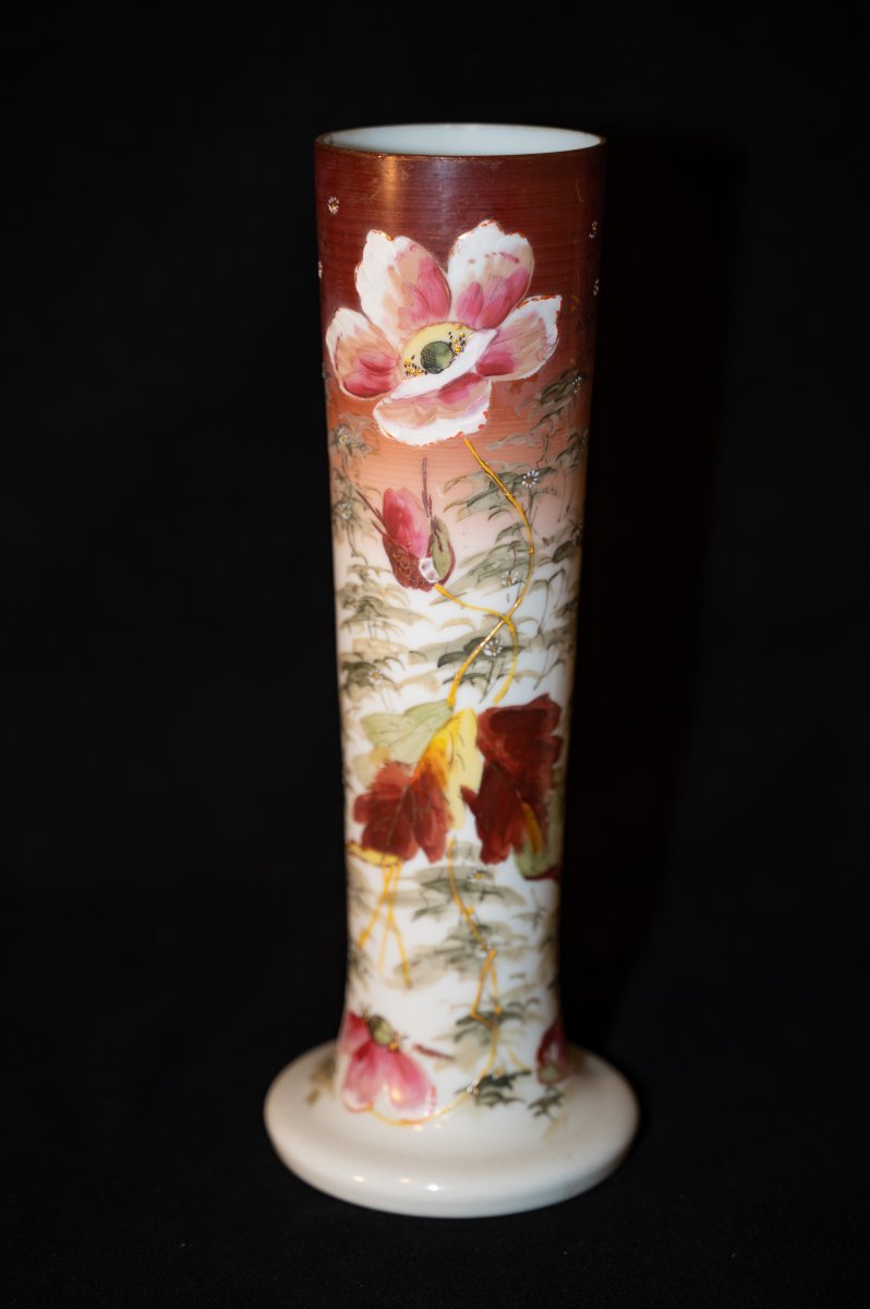 Paire de vases en opaline Art Nouveau-photo-4