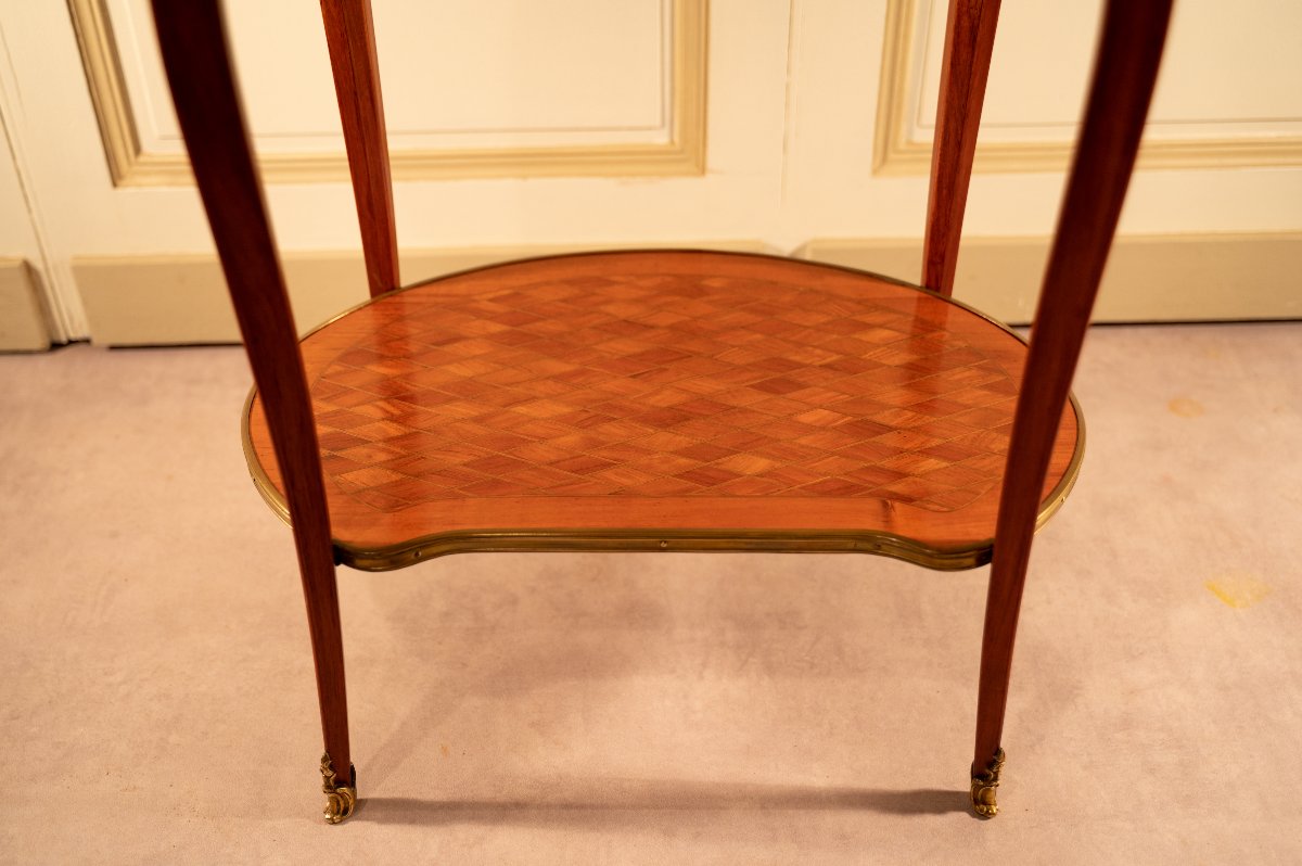 Table de salon de style Transition en marqueterie de bois de rose-photo-1