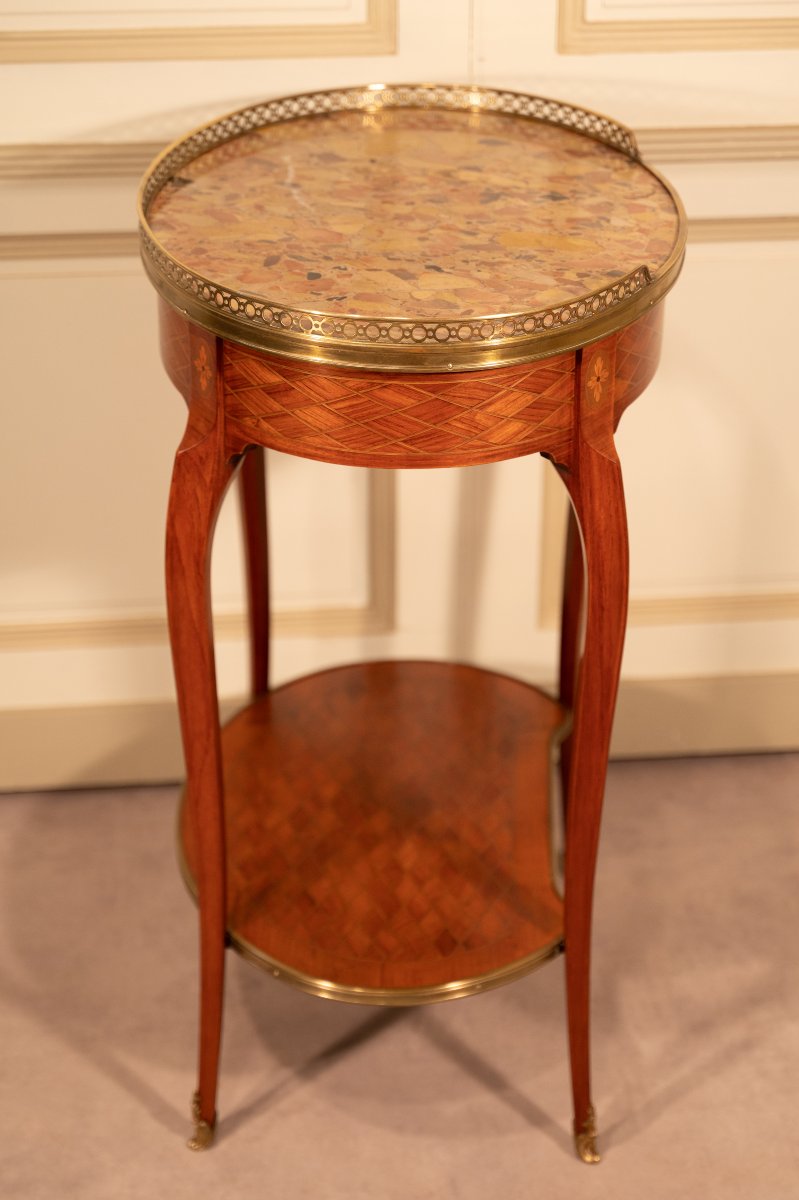 Table de salon de style Transition en marqueterie de bois de rose-photo-2