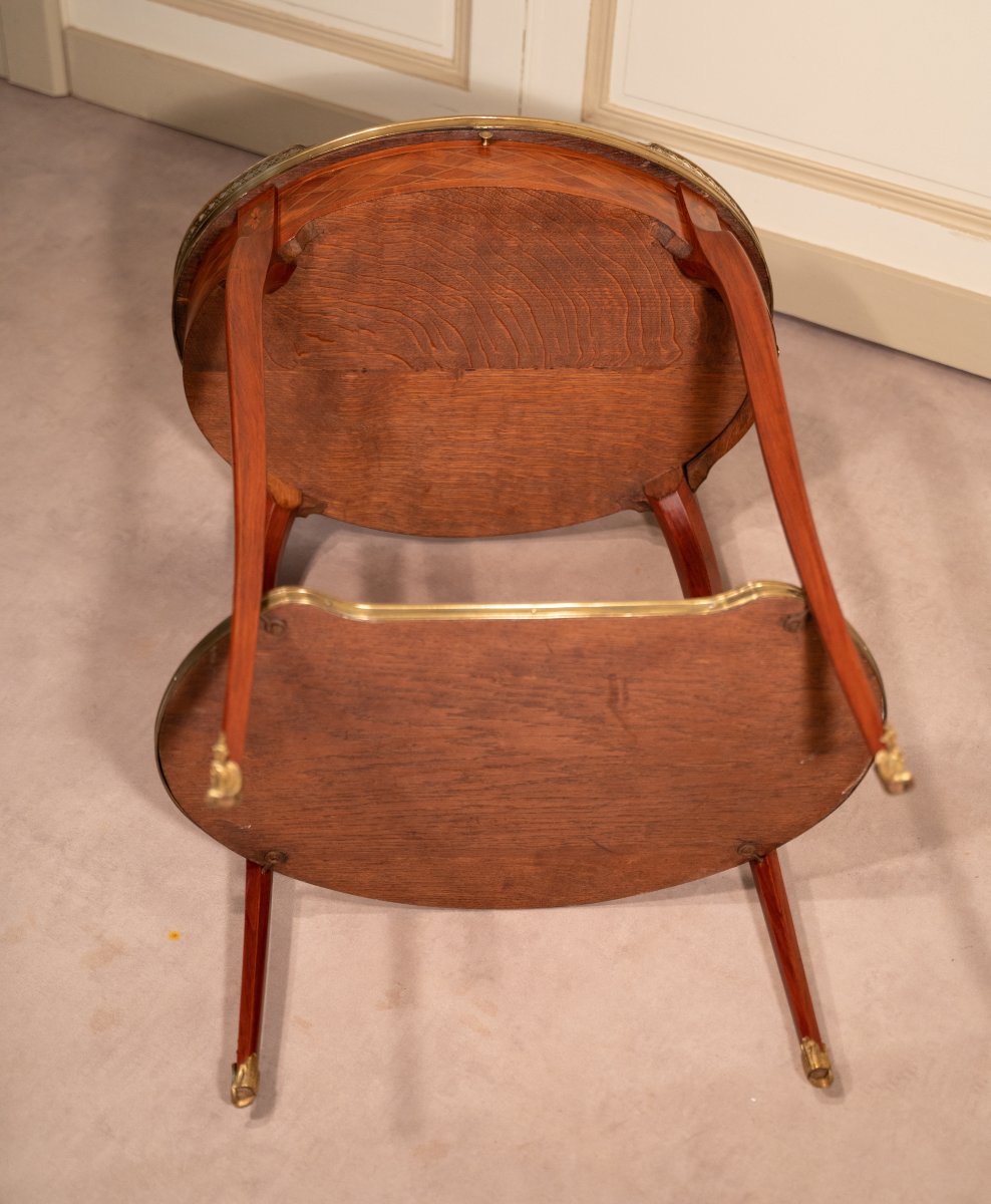 Table de salon de style Transition en marqueterie de bois de rose-photo-3