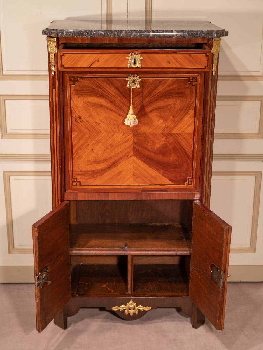Louis XVI Period Lady's Secretary Stamped J.birkle-photo-3