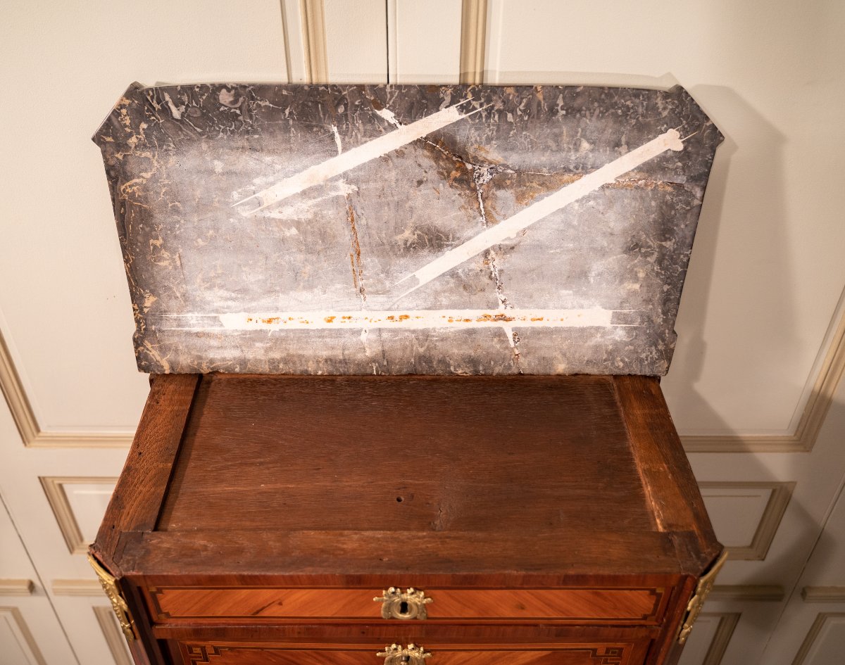 Louis XVI Period Lady's Secretary Stamped J.birkle-photo-4