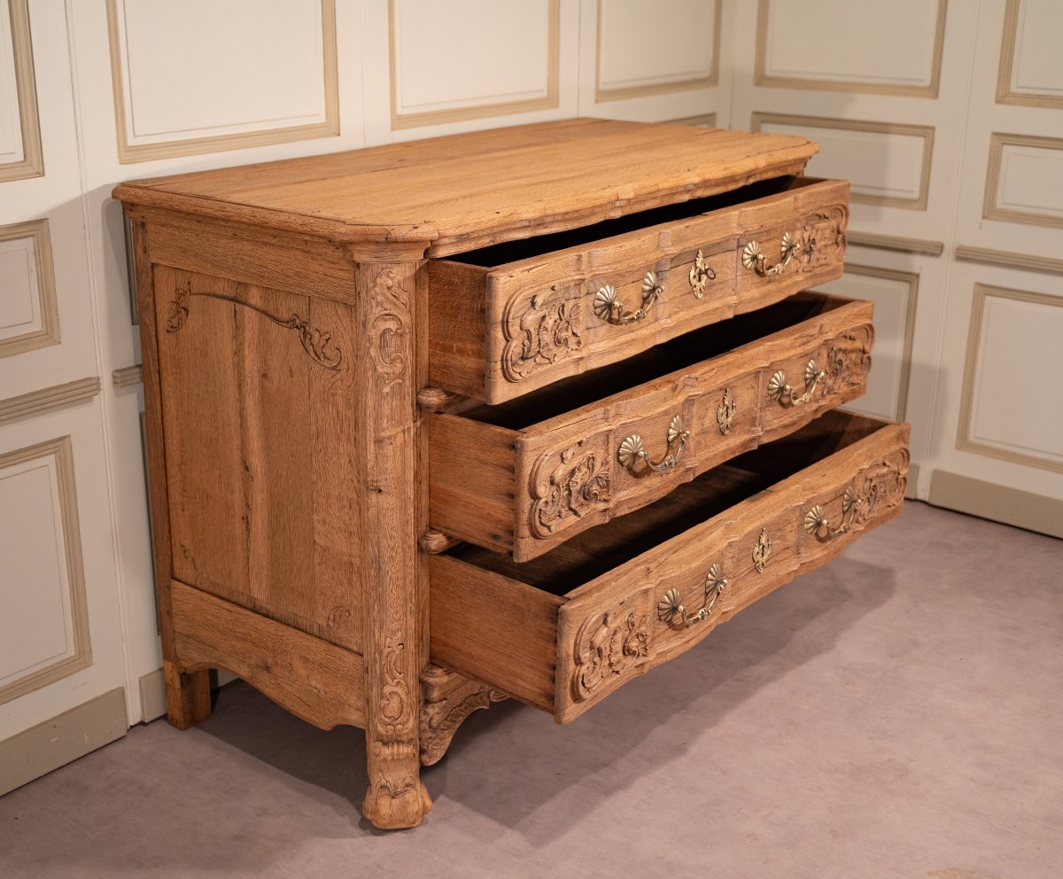 Sturdy Louis XV Oak Chest Of Drawers-photo-3