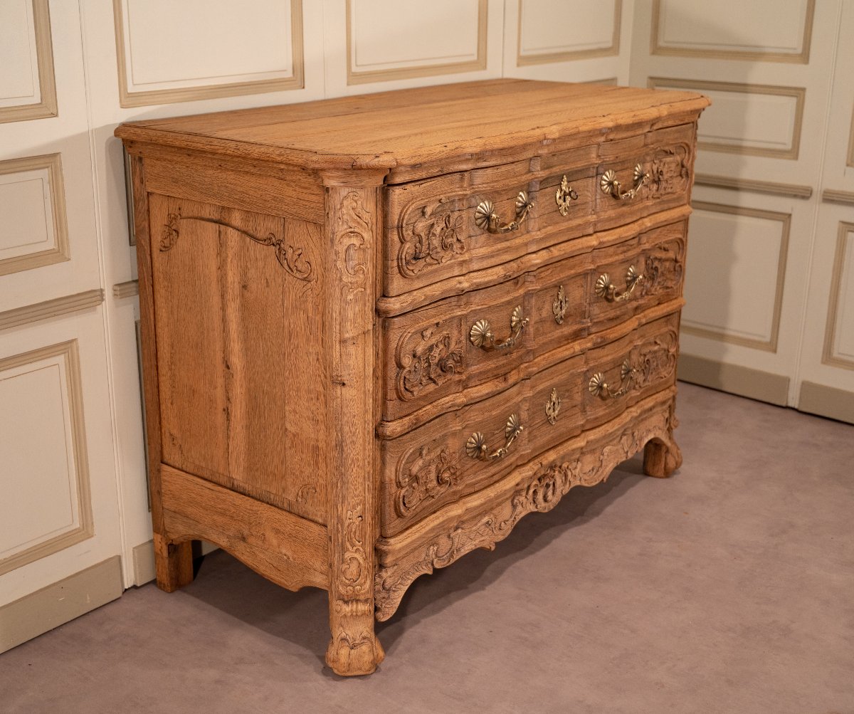 Sturdy Louis XV Oak Chest Of Drawers-photo-4