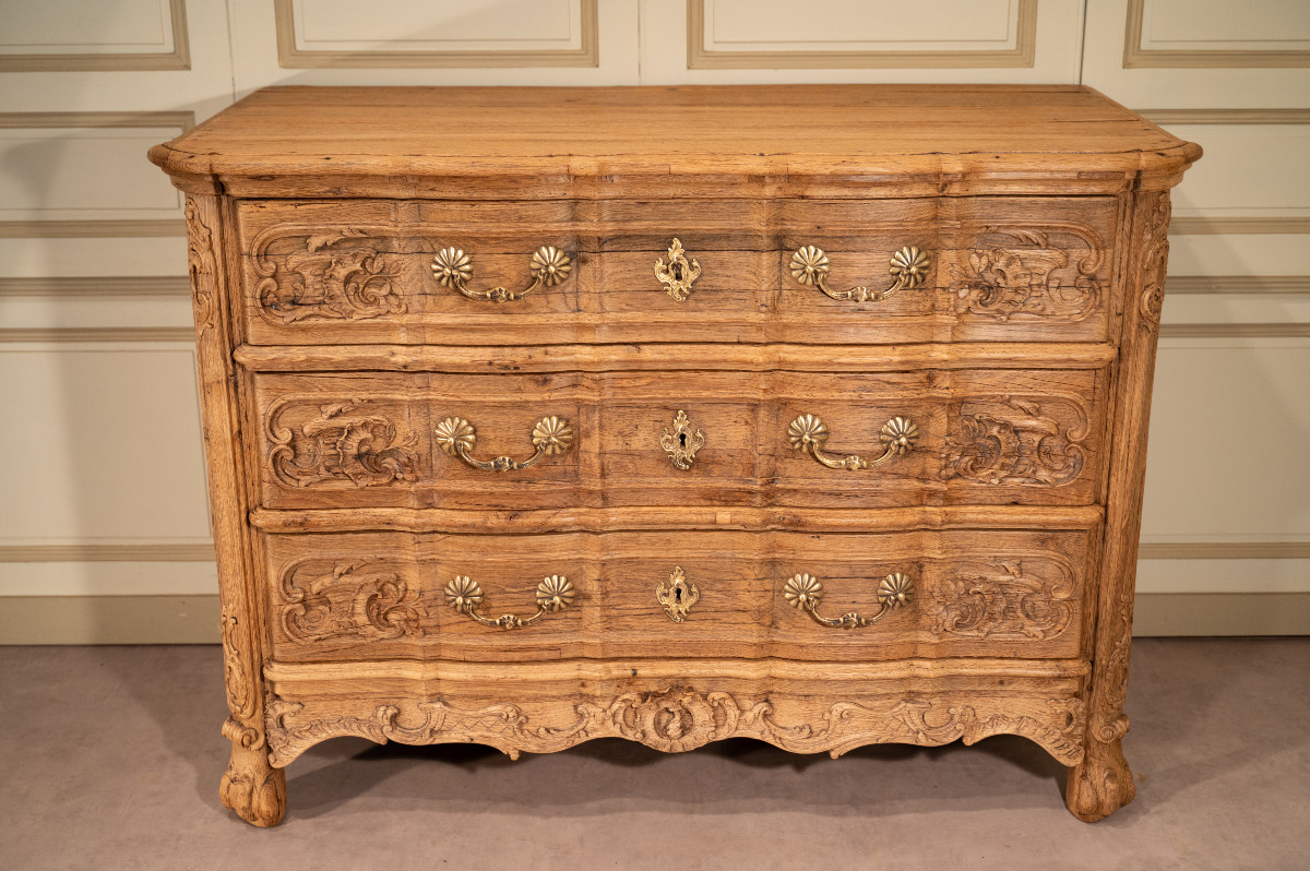 Sturdy Louis XV Oak Chest Of Drawers