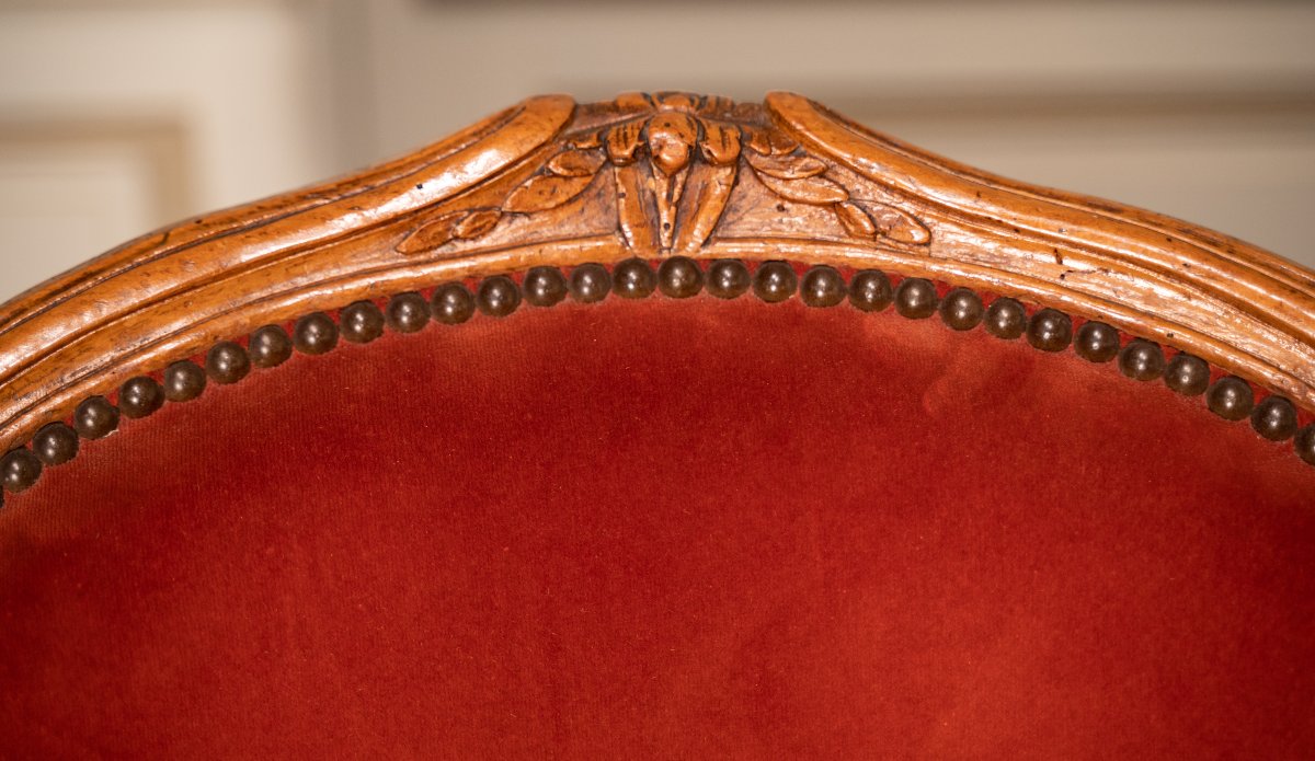 Paire de fauteuils cabriolet,époque Louis XV estampillés CV*BARA-photo-2