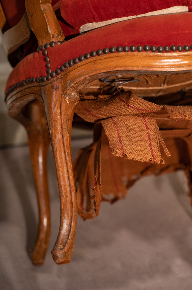 Paire de fauteuils cabriolet,époque Louis XV estampillés CV*BARA-photo-3