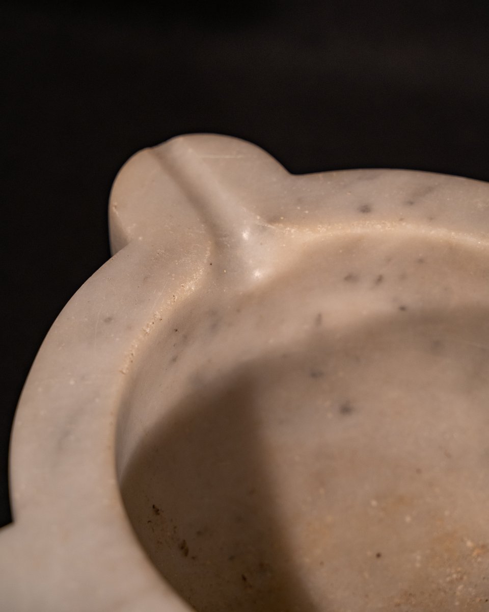 Carrara Marble Mortar, 19th Century-photo-3