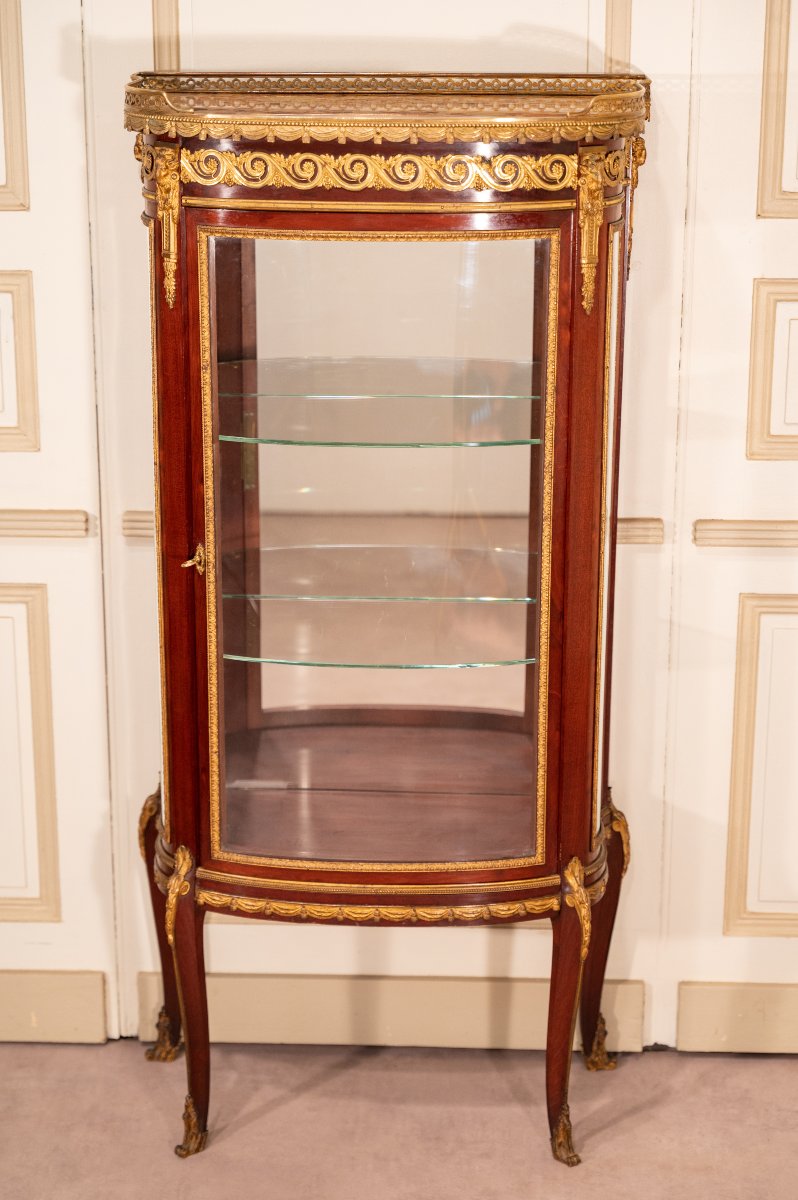 Vitrine galbée en acajou, Napoléon III-photo-2