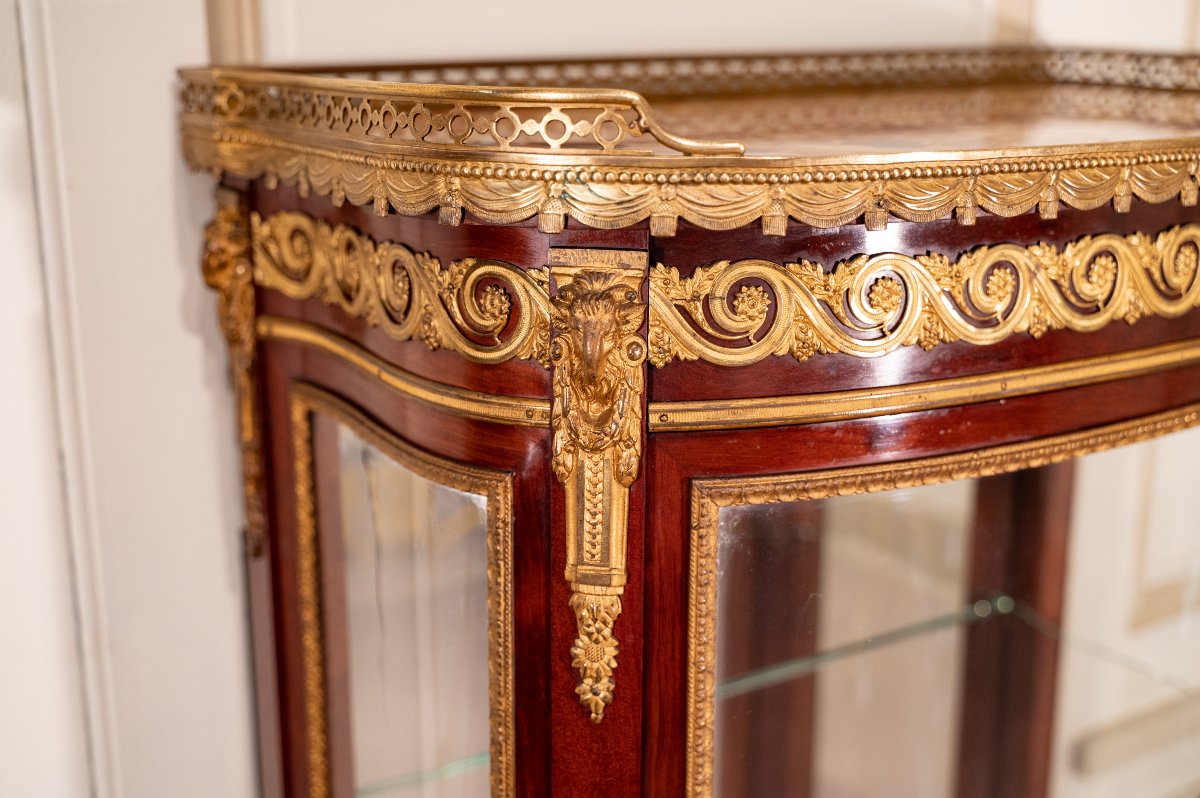 Vitrine galbée en acajou, Napoléon III-photo-1