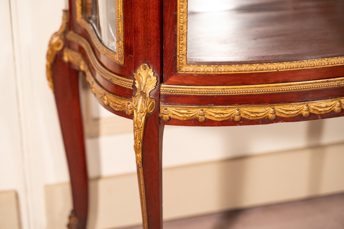 Vitrine galbée en acajou, Napoléon III-photo-2