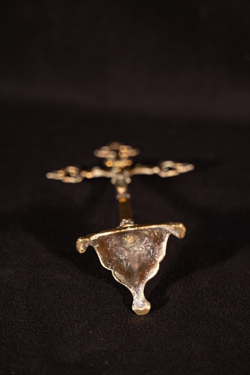 Norman Crucifix In Cast Brass, 18th Century-photo-4