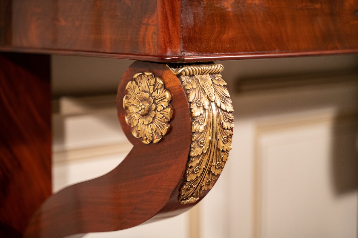 Restoration Period Mahogany Console Table-photo-4