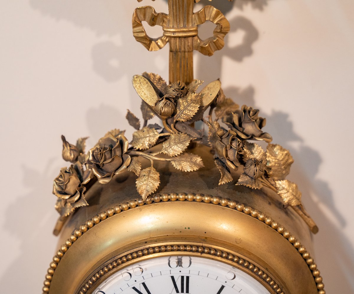 Louis XVI Style Bronze Alcove Cartel Clock-photo-3