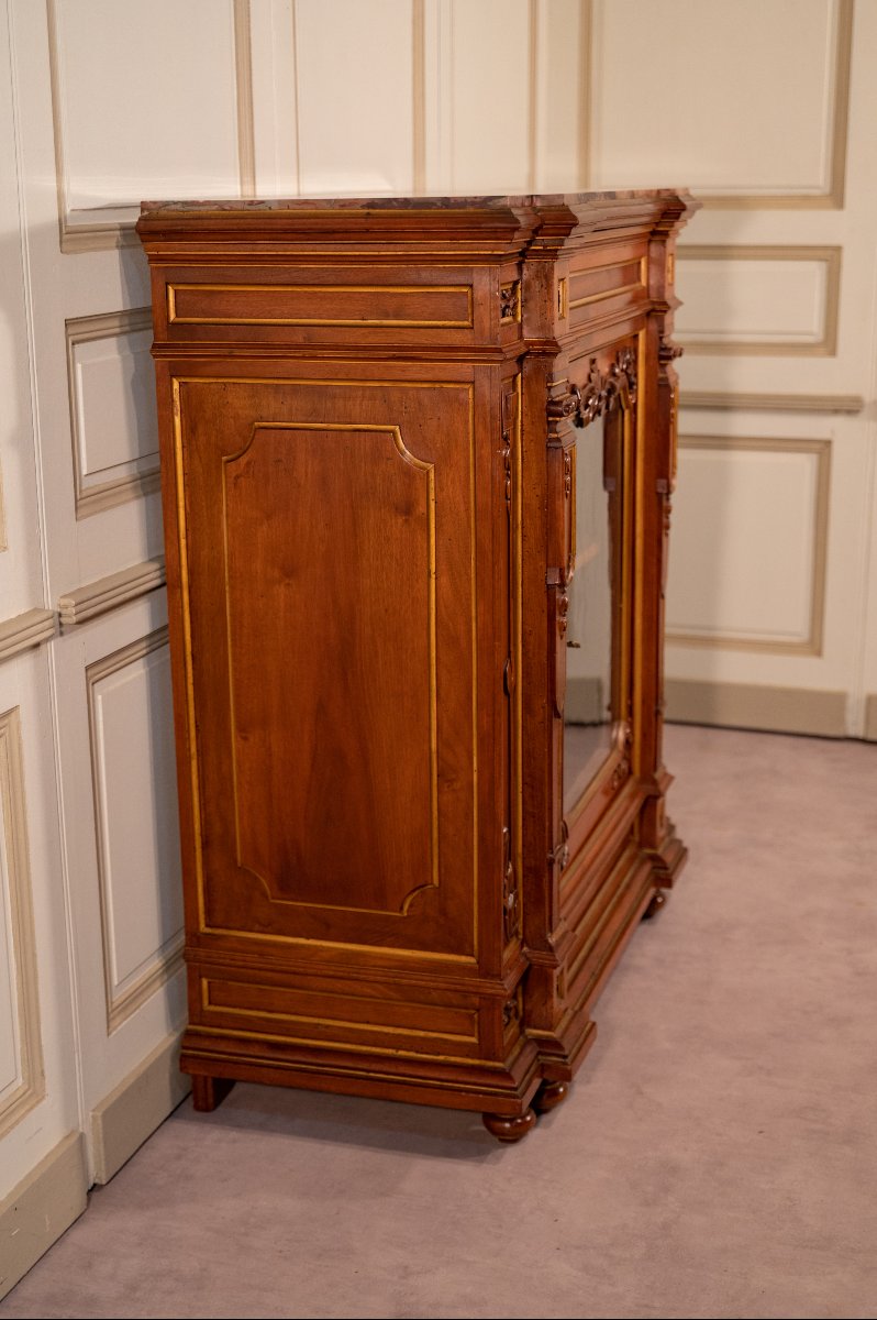 Buffet à hauteur d'appui en noyer, époque fin 19ème-photo-2