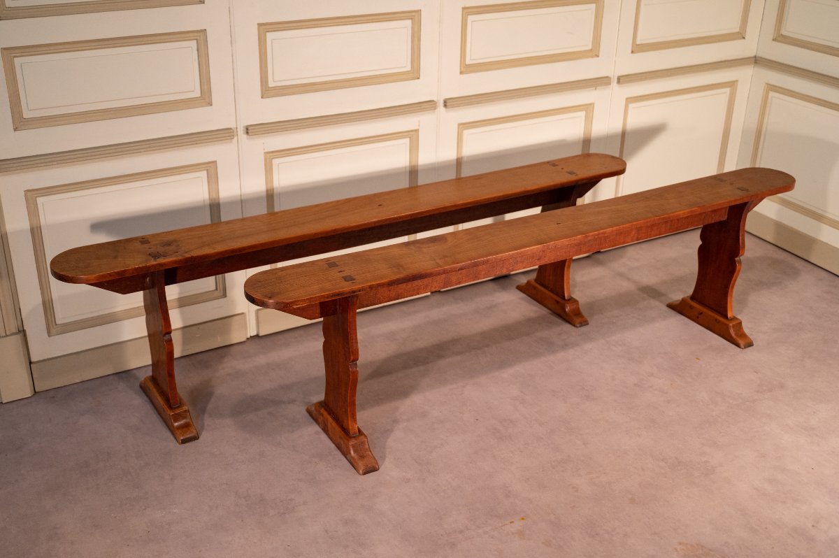 Rectangular Cherry Wood Table With Tapered Legs-photo-1