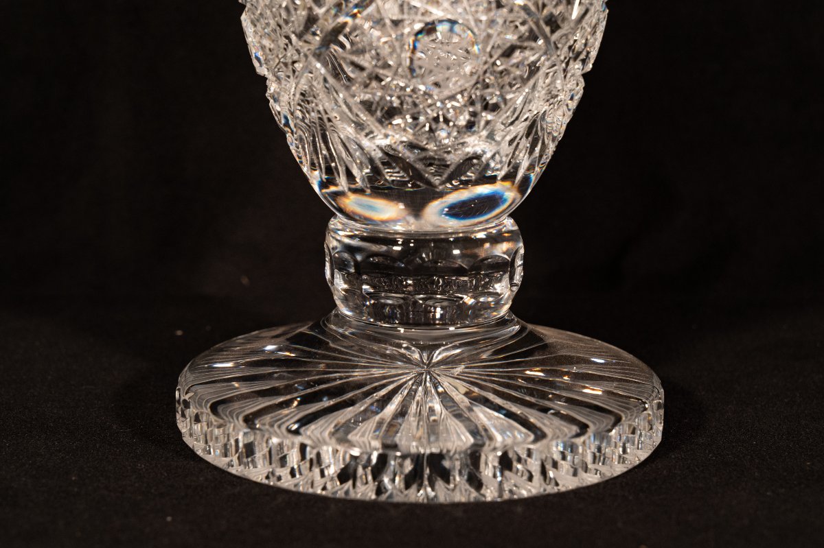 A Fine Pair Of Cut Crystal Vases-photo-2