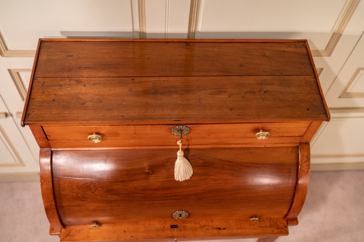 Directoire-style Cherrywood Cylinder-front Secretary Desk-photo-1