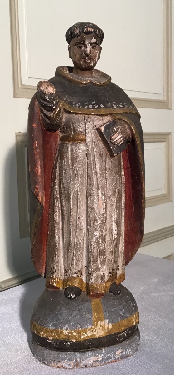 Religious Character Sculpture Polychrome Wood