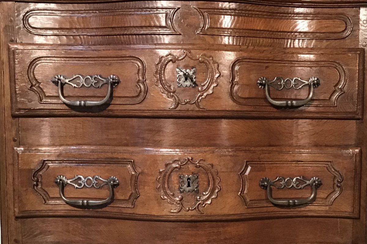 Commode De Sacristie En Chêne Travail Normand Fin XVIIIème-photo-8