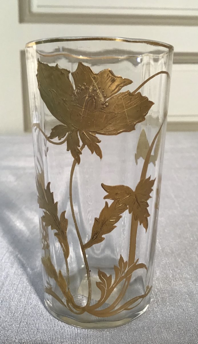 Verre En Cristal Art Nouveau, Epoque 1900-photo-2