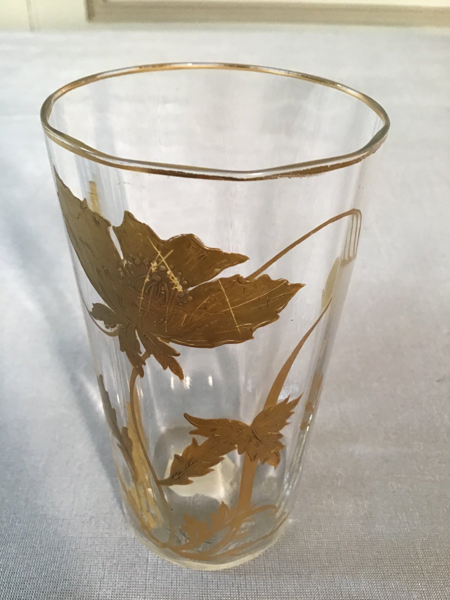 Verre En Cristal Art Nouveau, Epoque 1900