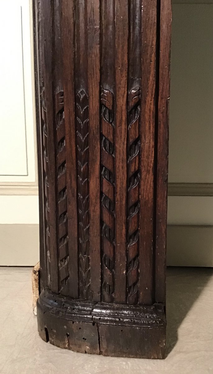 Fireplace In Oak Norman Work XVIIIth Century-photo-2