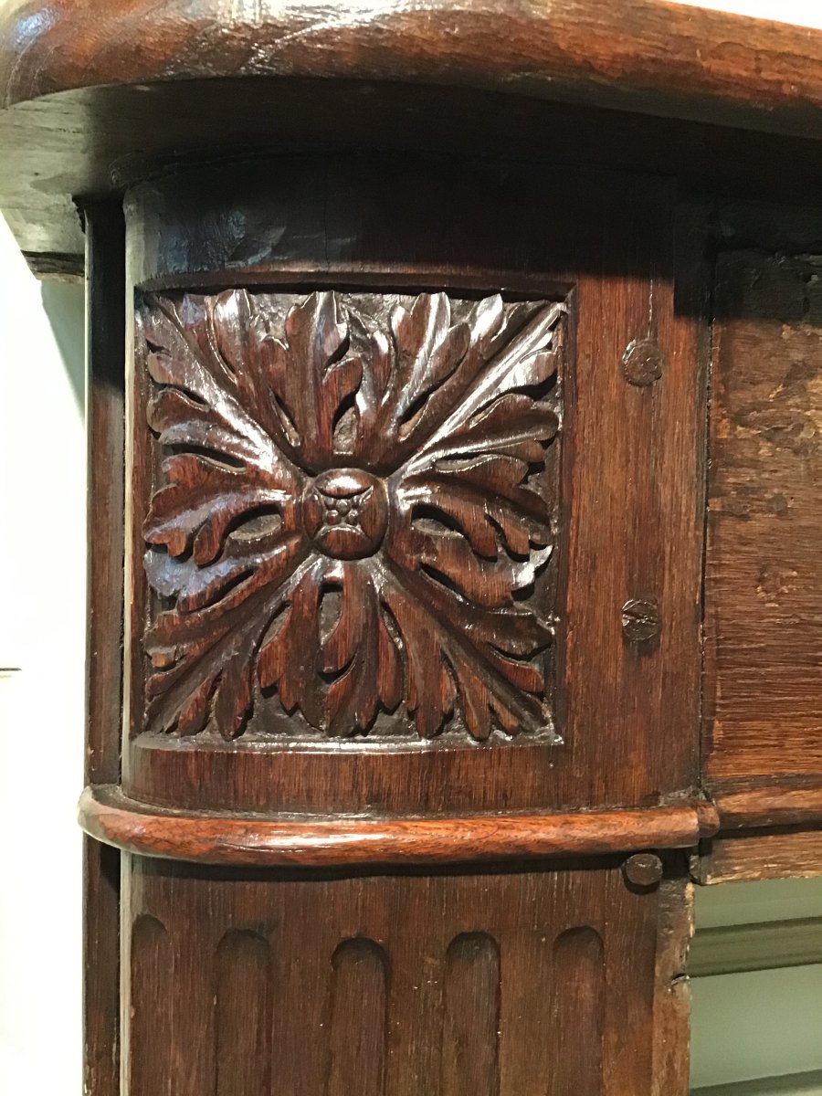 Fireplace In Oak Norman Work XVIIIth Century-photo-3