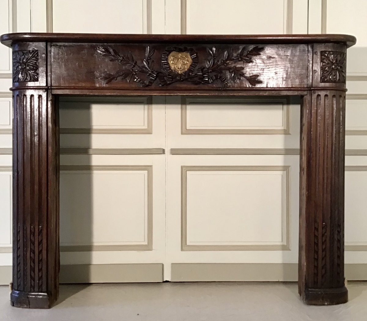 Fireplace In Oak Norman Work XVIIIth Century