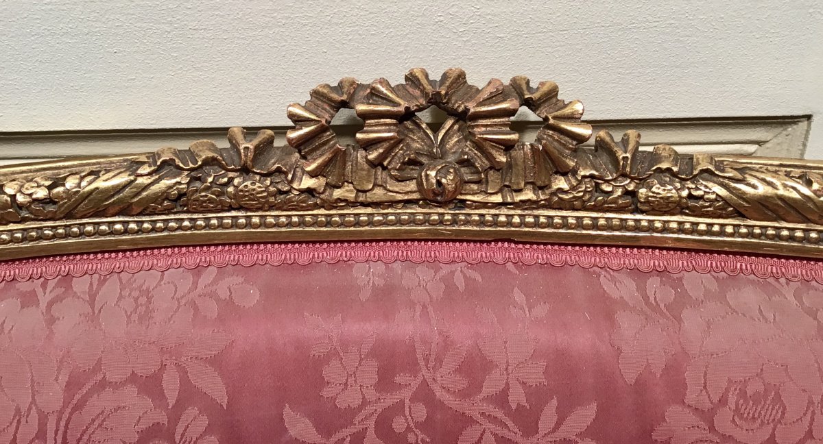 Louis XVI Style Living Room In Golden Wood Period Late 19th-photo-4