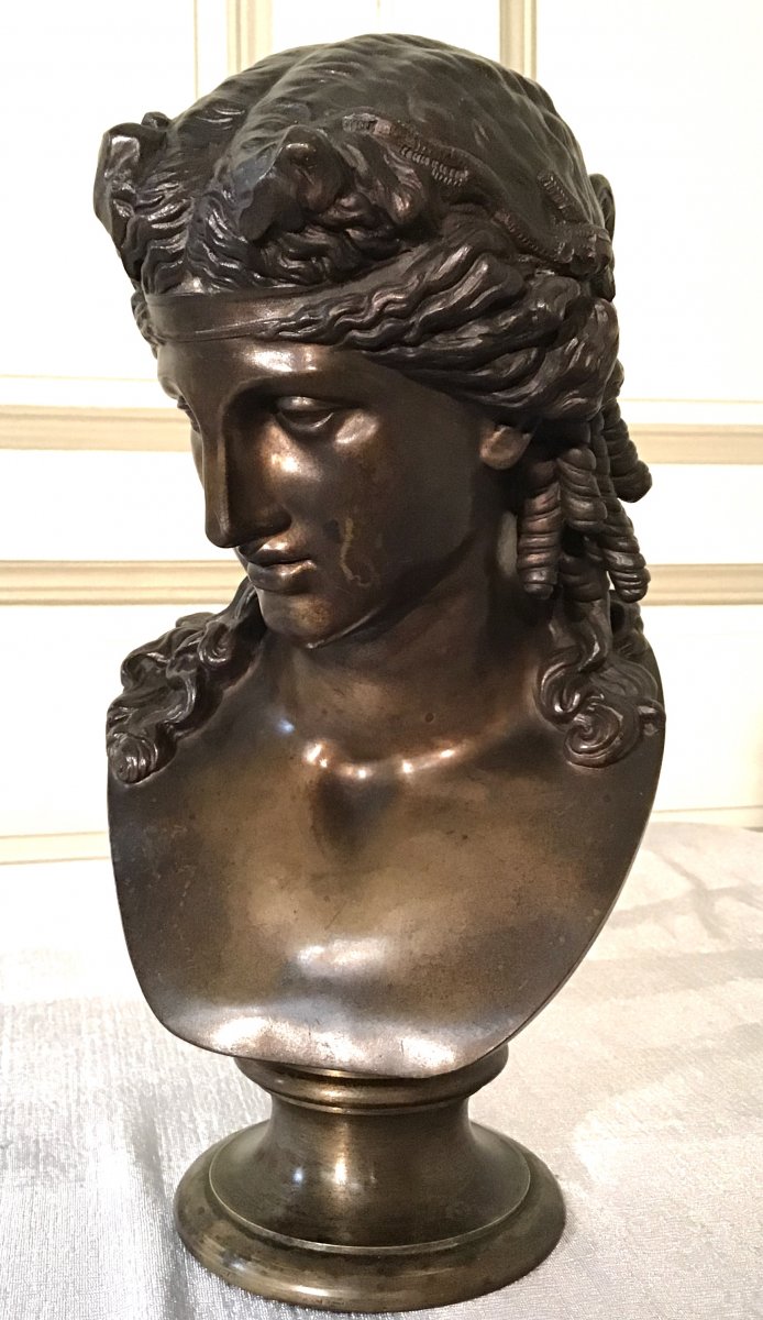 Buste D’ariane En Bronze, Epoque Fin 19ème.-photo-2