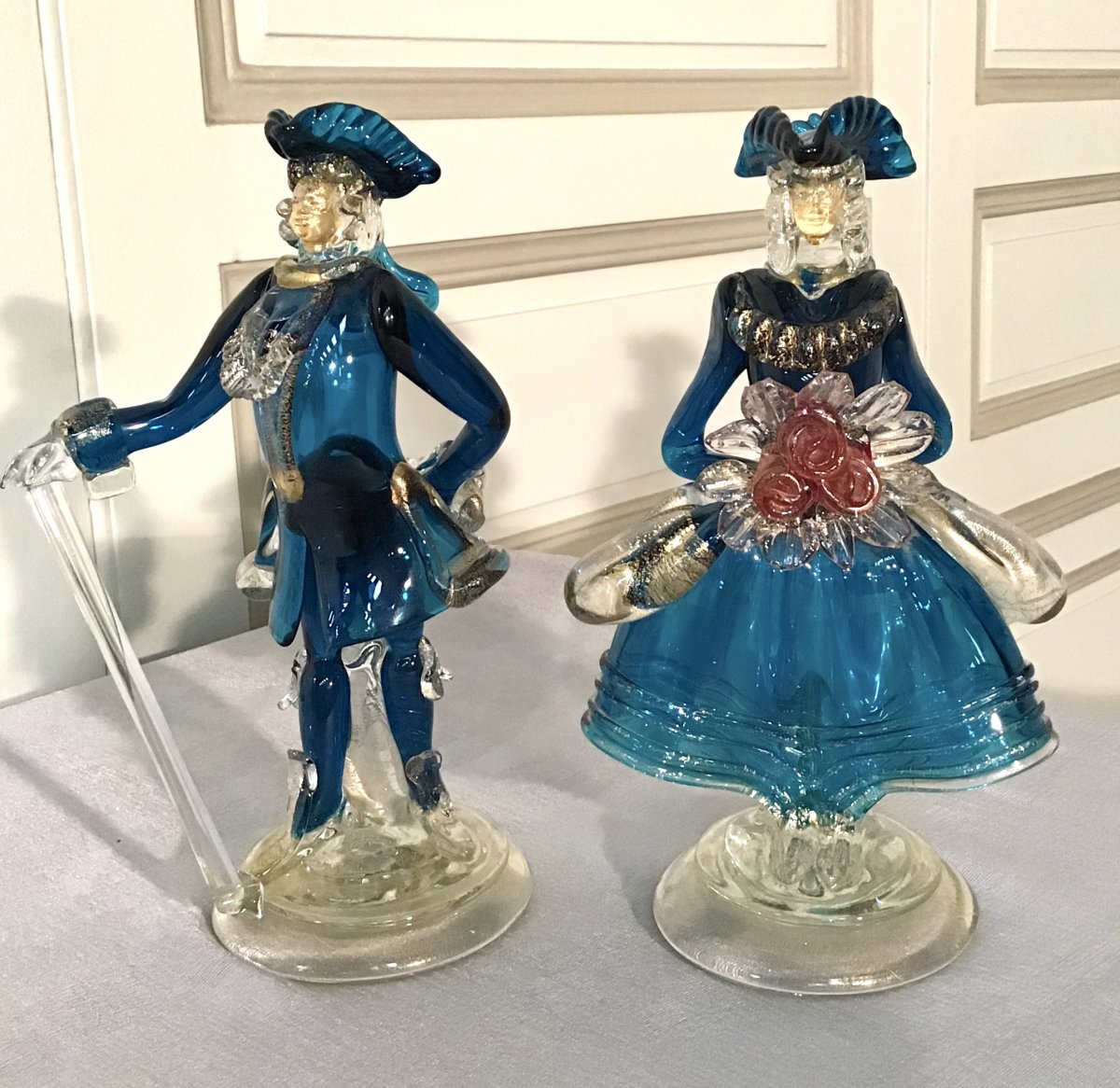 Danseurs En Verre De Murano Circa 1950-1960