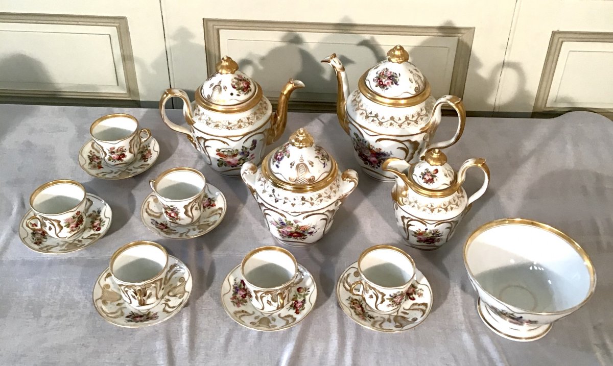Partie De Service En Porcelaine De Paris, Style Louis Philippe, 19ème -photo-2