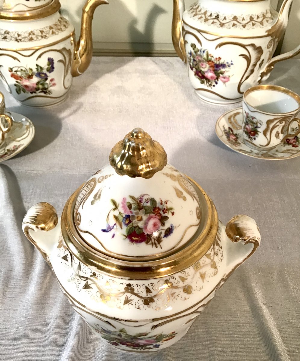 Partie De Service En Porcelaine De Paris, Style Louis Philippe, 19ème -photo-1