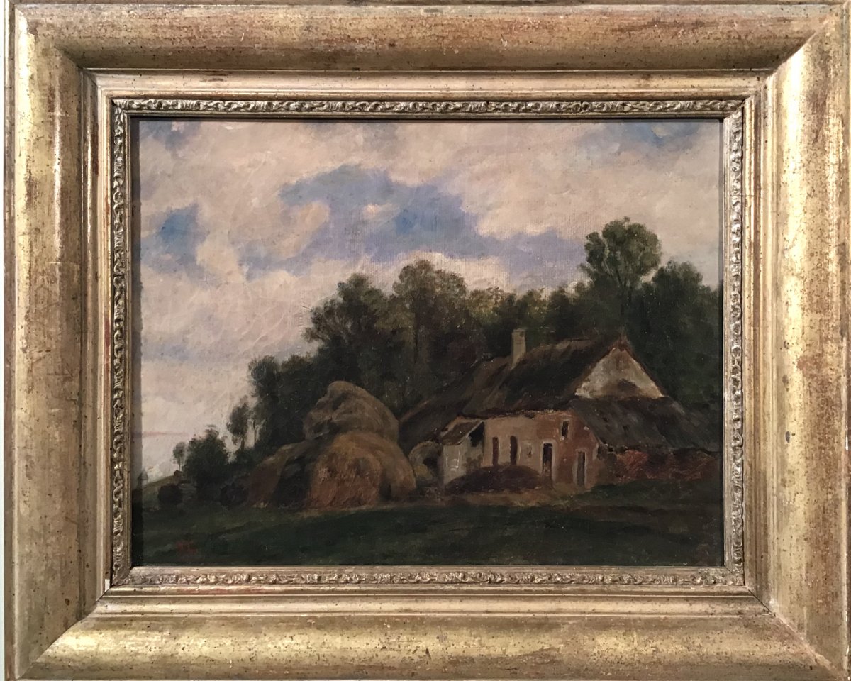 Country Painting, In The Style Of Barbizon, Oil On Canvas, Late 18th-photo-2