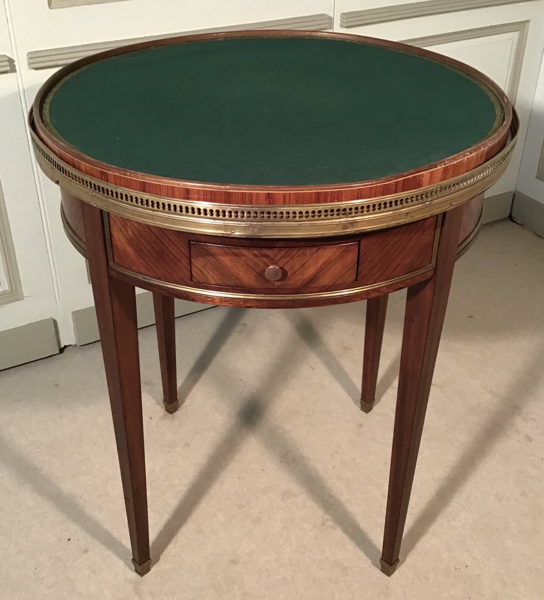 Louis XVI Style Hot Water Bottle Table In Rosewood And Mahogany Veneer, Late 19th-photo-3