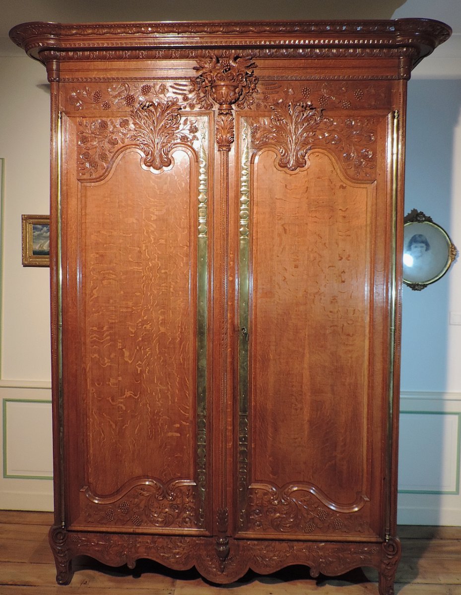 Importante Armoire De Mariage Normande Milieu 19ème -photo-2