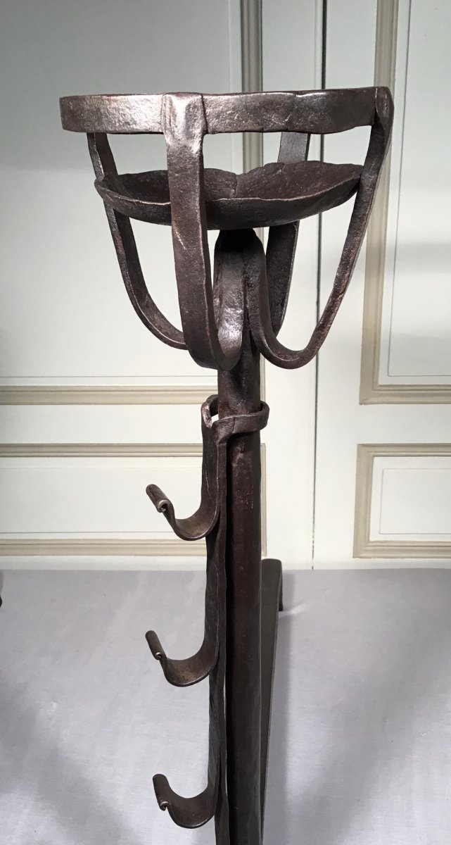 Pair Of Landiers, Iron, Late 18th Century-photo-3