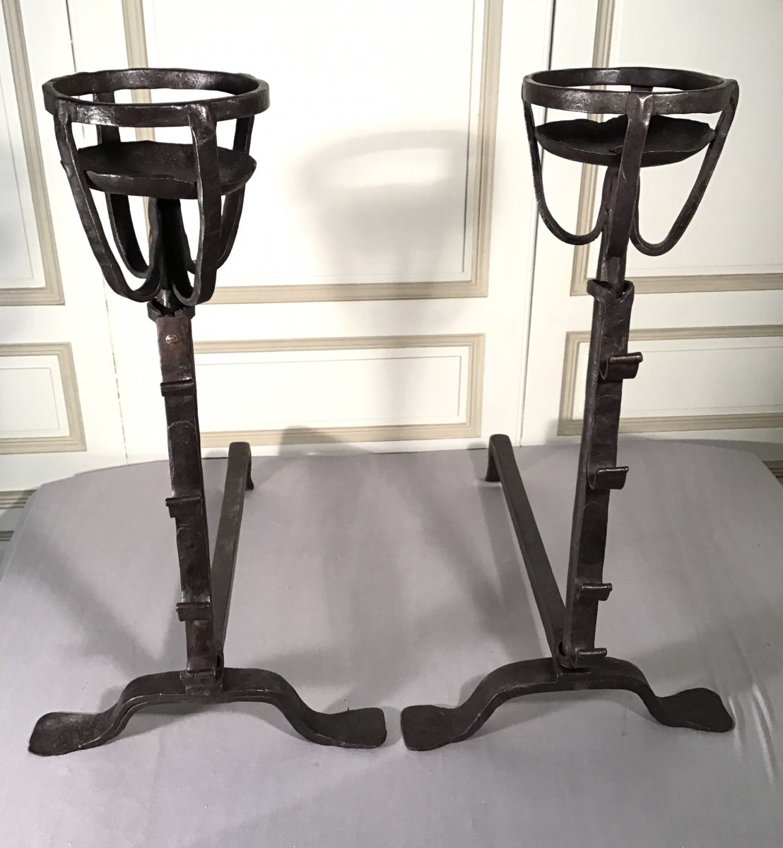 Pair Of Landiers, Iron, Late 18th Century