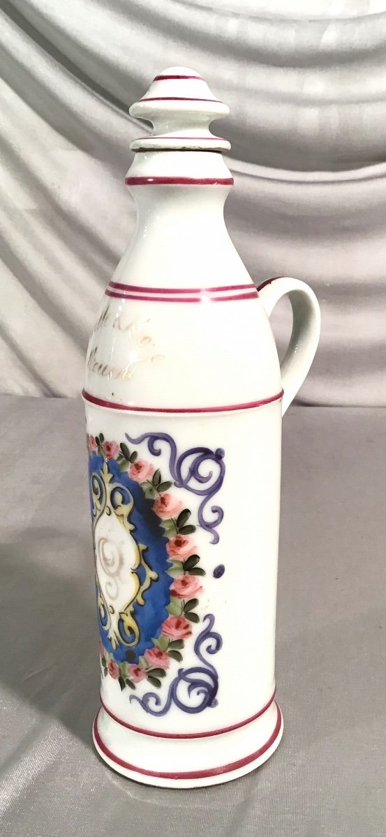 Porcelain Liqueur Bottle, Rouen, Early 20th C.