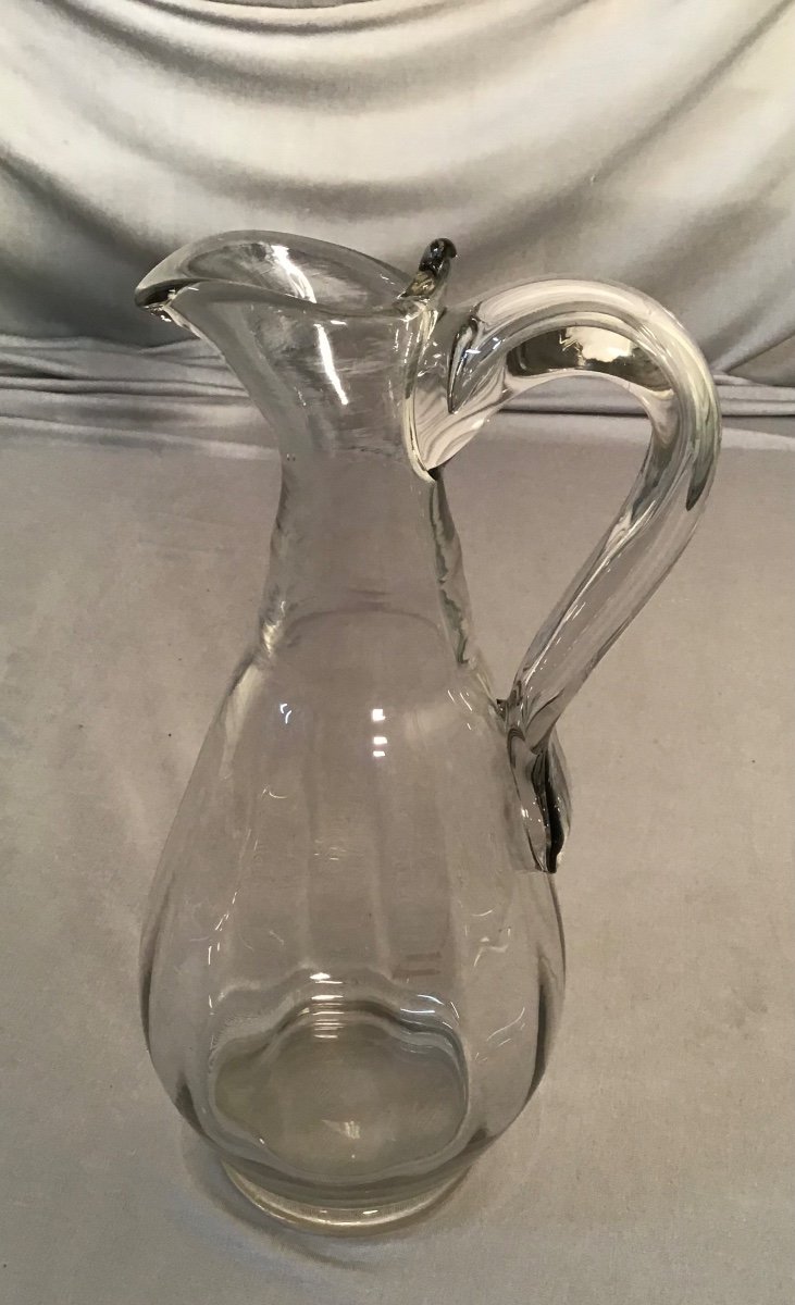 Glass Cider Pitcher, Norman Work 19th-photo-4