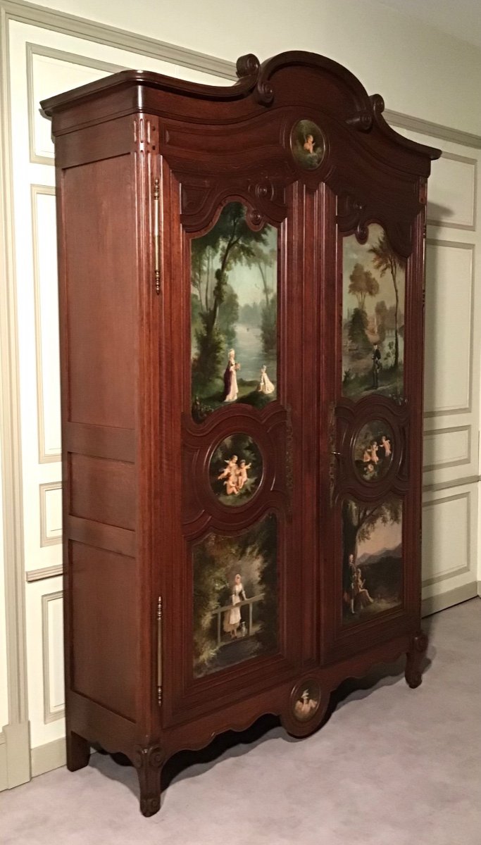 Armoire Normande En Chêne Peinte D’origine, Epoque Deuxième Moitié Du XIXème Siècle -photo-2