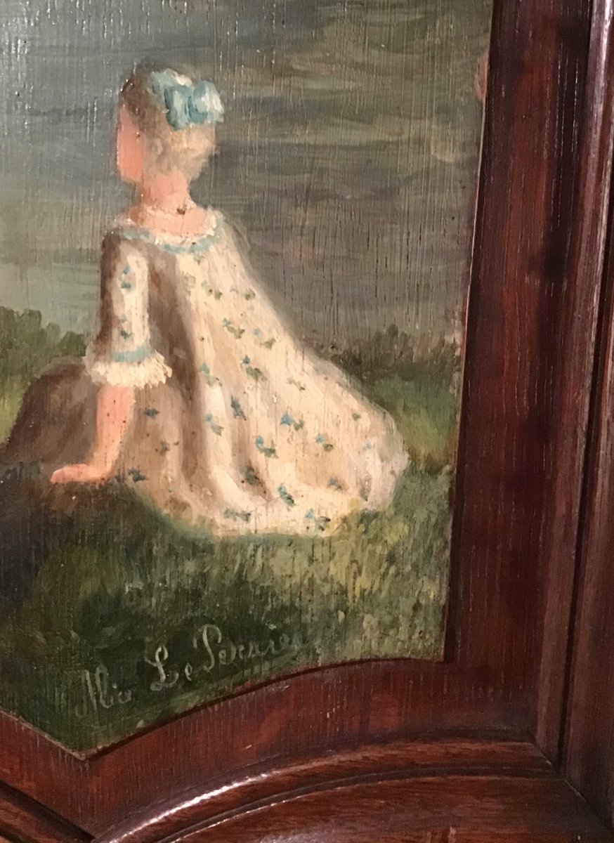 Armoire Normande En Chêne Peinte D’origine, Epoque Deuxième Moitié Du XIXème Siècle -photo-3
