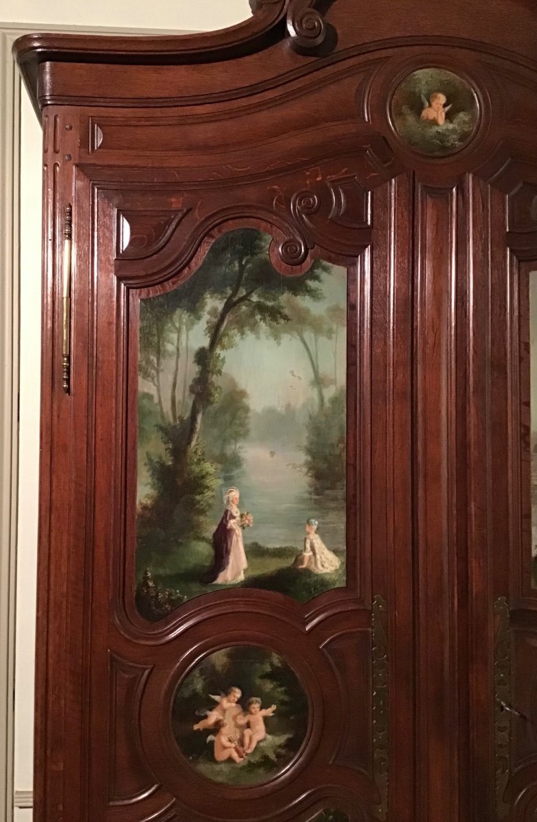 Armoire Normande En Chêne Peinte D’origine, Epoque Deuxième Moitié Du XIXème Siècle -photo-7