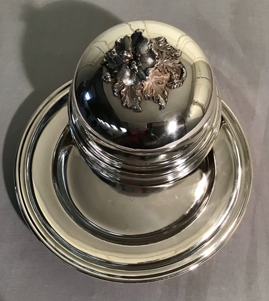 Cloche De Service En Métal Argenté, Début 20ème -photo-1