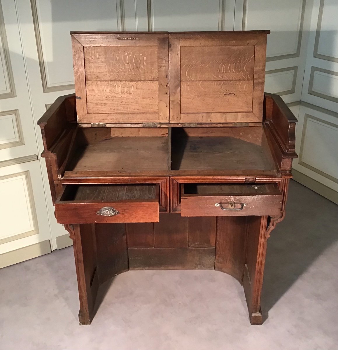 Caisse De Magasin En Chêne, Epoque Fin 19ème -photo-4