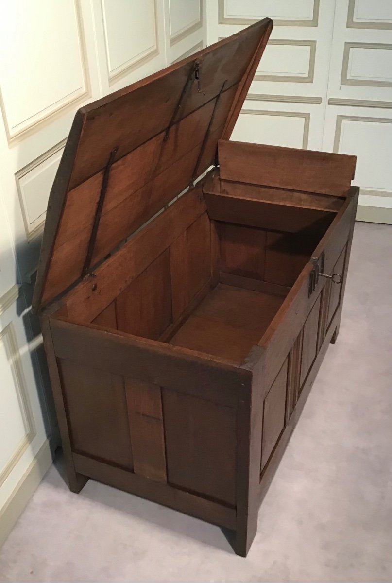 Anglo-norman Chest In Oak, Mid 18th Century Period.-photo-4