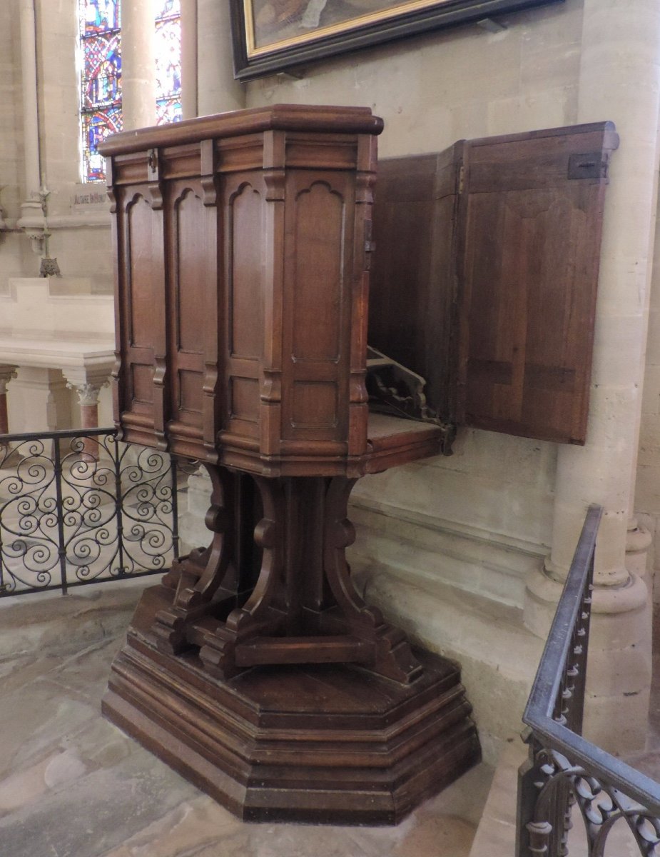 Late 19th Century Oak Church Chair-photo-3